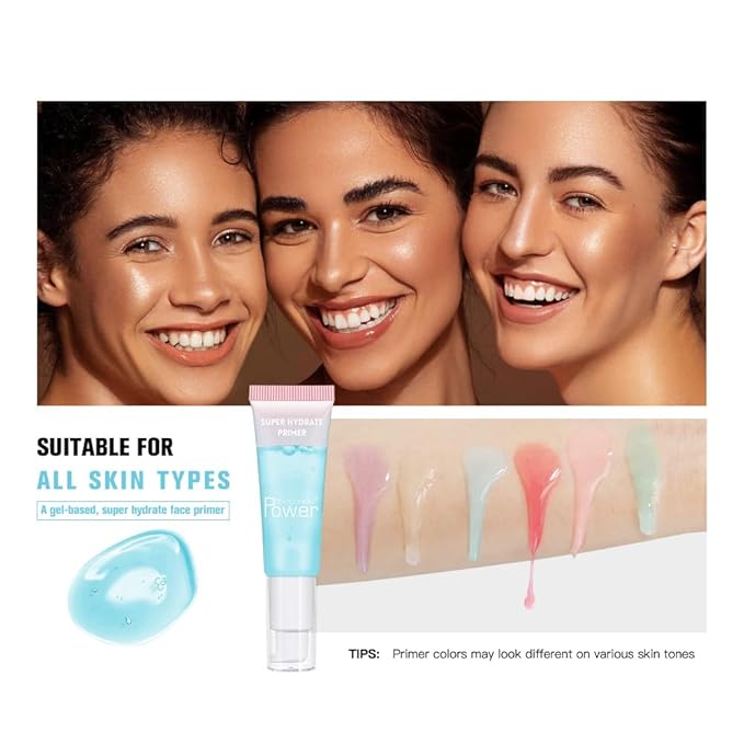 Super Hydrate Primer - Translucent Gel Formula for Long-lasting Makeup | Works on All Skin Types and Tones, Perfect Pre-makeup Primer (04 grape)-Velvo Beauty