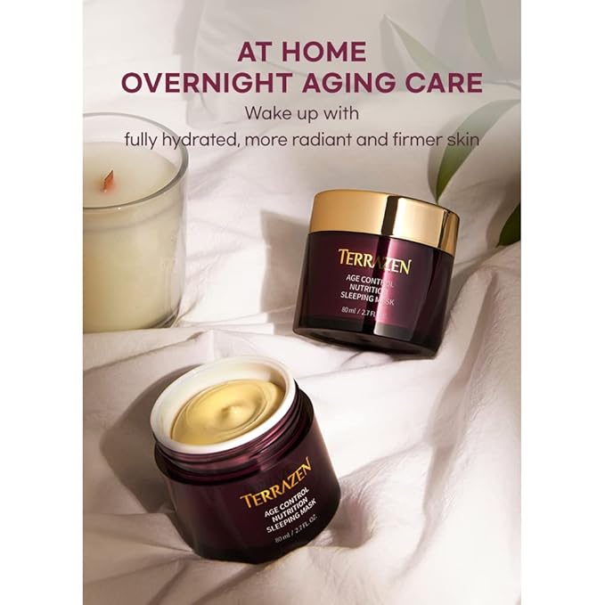 Age Control Nutrition Sleeping Mask, 2.70 fl.oz.(80g), Age Control Overnight Face Mask with PHA, PEPTIDE, Plant Squalane, Hydrating, Firming, Glowing Skin-Velvo Beauty