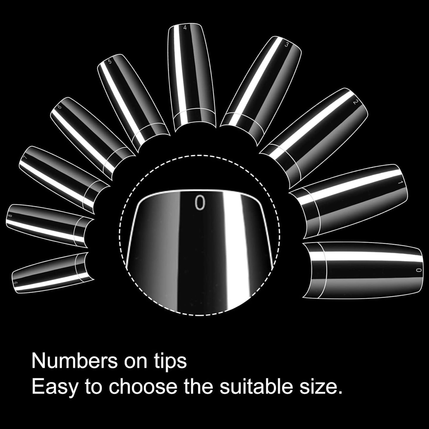 krofaue 500PCS Clear False Nails Tips - Half Cover Lady French Style Acrylic Artificial Tip Manicure with Box of 10 Sizes for Nail Tips Art Salons and Home DIY-Velvo Beauty