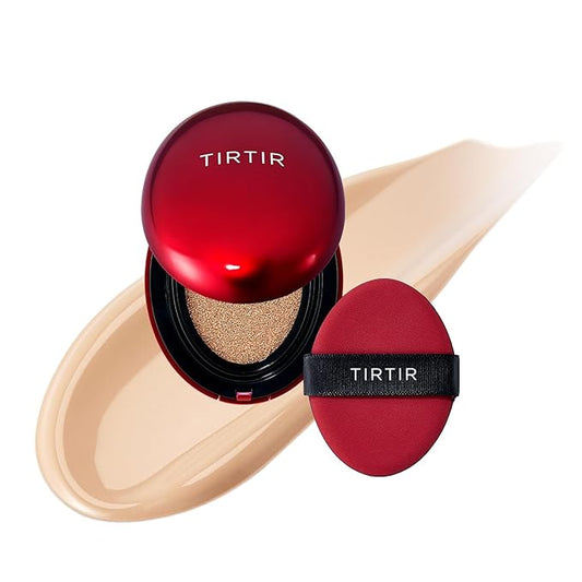 [*Mini Size*] TIRTIR Mask Fit Red Cushion Foundation | Full coverage, Weightless, Skin fit, Satin Glow Finish, Korean Makeup BB Foundation, beauty, Tattoo cover up, Buildable (#23N Sand / 0.15 Fl Oz)-Velvo Beauty