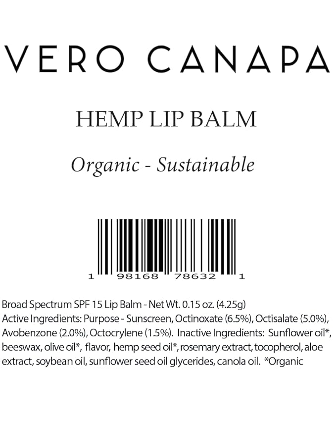 Natural Organic Hemp Lip Balm with SPF - 3 Pack | Lip Moisturizer |Sunscreen Lip Balm | SPF Lip Balm | Lip Care | Lip Balm Hydrating | Lip Balm Bulk | Lip Balm SPF | Lip Care Products-Velvo Beauty