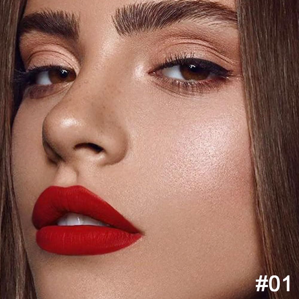 Kaely 2-in-1 Red Lip Liner & Lipstick Set Kit for Women, Matte Lips Kit with Lip Liner Lip Stains Long Lasting Waterproof 24 Hour Lipstick and Lip Liners Combo Lipliners Pencil Set 01-Velvo Beauty