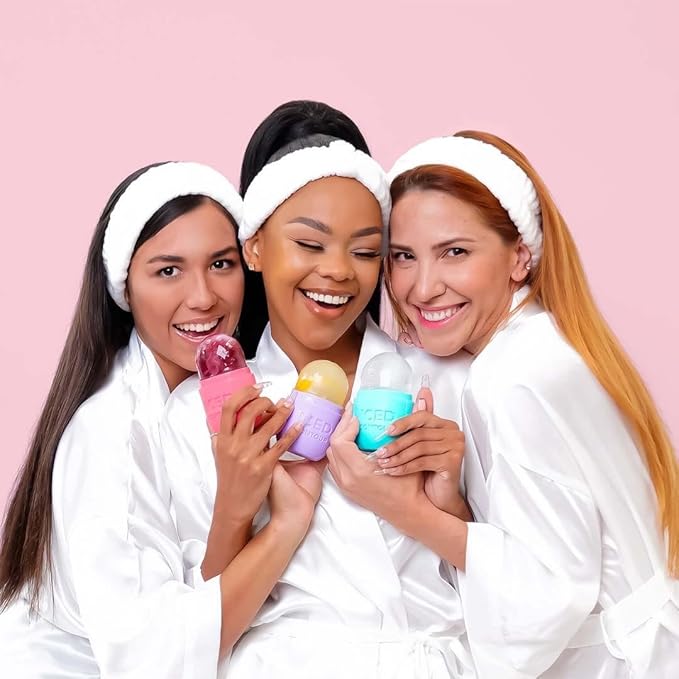 Ice Roller for Face, Ice Face Roller for Eyes, Neck and Cold Therapy for Injuries. Ice Mold for Face Massager, Skin Care. Remove Fine Lines, Shrink Pores, Reduce Acne (Purple)-Velvo Beauty