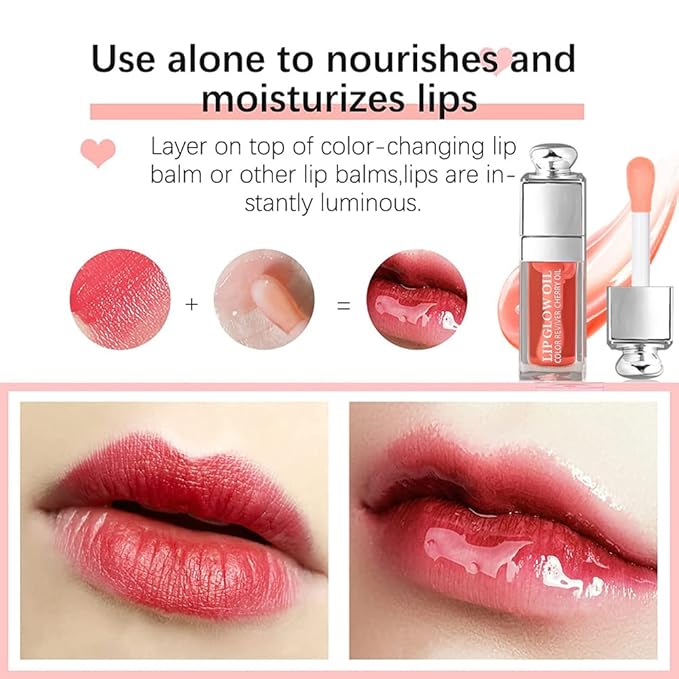 Moisturizing Lip Oil,No-Sticky Gloss Balm Care,Fruit Flavoured Oil for Dry Lip's Hydrating and Nourishing (007#Raspberry) 0.2 OZ-Velvo Beauty