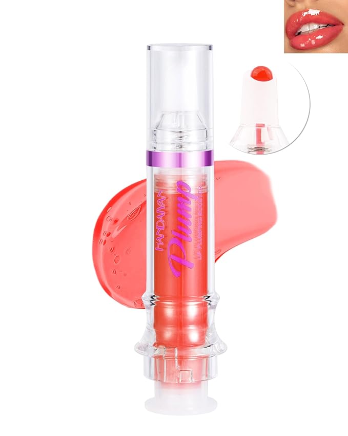 Spicy Lip Plumping Booster,Plumping Lip Oil with Chili Extract, High-Shine Smooth Fuller Lips, Hydrating & Volumizes Lip Glaze, Plump and Pout Lip Plumper Lipstick, Christmas Makeup Gift for Women-04#-Velvo Beauty