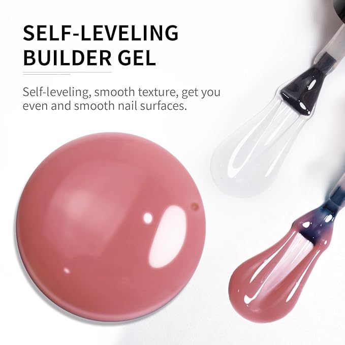 JODSONE 4 Bottles of 10 ML Capacity Builder Gel Nail Set Building Nail for Nail Apex and Extension Strengthener Hard Need to Cured By Nail Lamp-Velvo Beauty