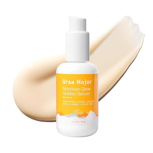 Ursa Major Mountain Glow Natural Face Serum | Vegan Daily Facial Moisturizer | Combat Wrinkles & Sagging Skin | Boost Radiance and Skin Glow | Cruelty-Free & Non-Toxic | For Men & Women | 1.0 ounce-Velvo Beauty
