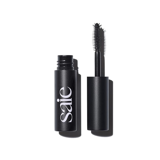 Saie Mini Mascara 101 - Lash Lengthening Mascara for Thick, Bold, Lifted Lashes - Buildable Eye Makeup Formulated to Strengthen and Condition with Rich Nutrients - Black (0.17 oz)-Velvo Beauty