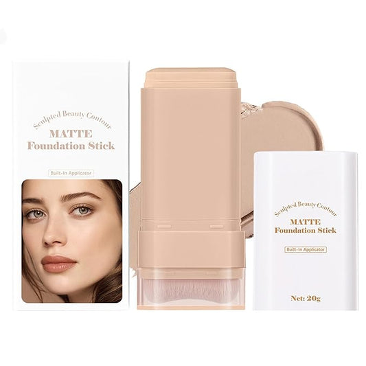 Beauty Balm Serum Boosted Skin Tint, Dual-Ended Eraser Foundation Stick with Brush, Full Coverage Cream Korean Makeup, Long-Lasting Stick for Smooth, Flawless Finish (#2 Nature)-Velvo Beauty