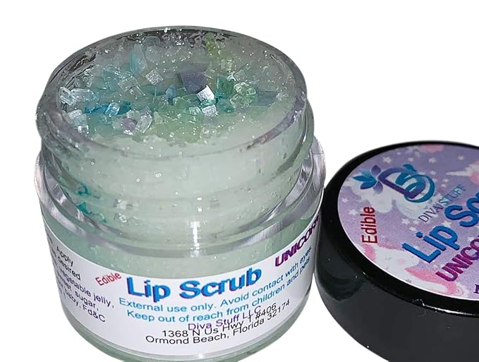 Diva Stuff Ultra Hydrating Lip Scrub for Soft Lips, Gentle Exfoliation, Moisturizer & Conditioner, Unicorn Kisses – ¼ oz (Made in the USA)-Velvo Beauty