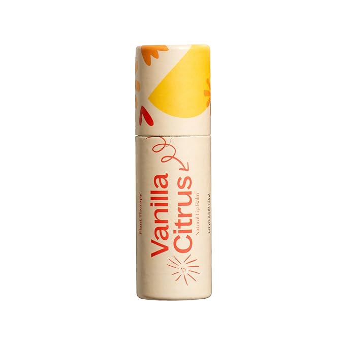 Plant Therapy Vanilla Citrus Natural Lip Balm 0.3 oz (8.5 g) Simple, Natural Ingredients & Packaged in Eco-Friendly Recyclable Cardboard-Velvo Beauty