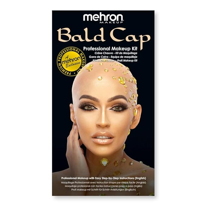 Mehron Makeup Premium Character Kits| Makeup Kits for Halloween & Cosplay| Made in the USA | Complete Makeup Kit | Includes all Makeup, Tools, & Instructions on How to Create the Look | (Bald Cap)-Velvo Beauty