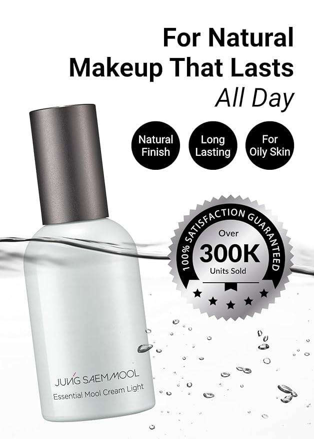 JUNG SAEM MOOL Essential Mool Cream Light 1.7 Fl Oz, Hydrating Water Cream with Ceramide and Centella, Perfect Prep Step Before Cushion Foundation for Smooth, Radiant Finish, Korean Skincare-Velvo Beauty