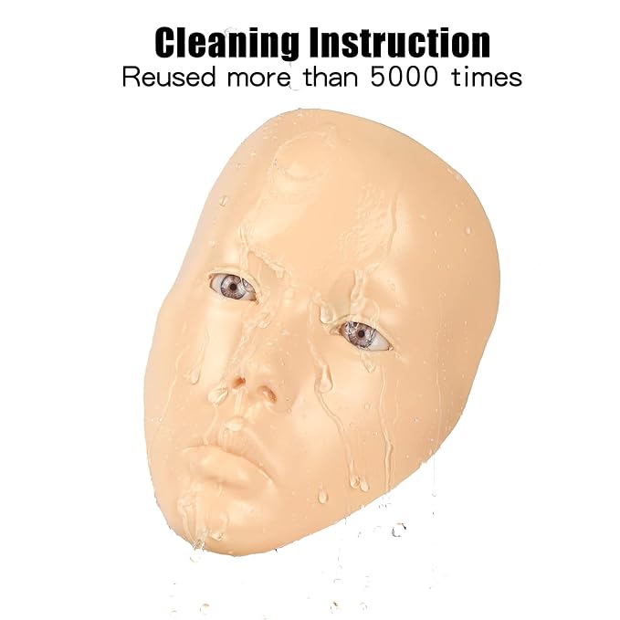 Makeup Practice Mannequin Face, 5d Reusable Silicone Makeup Practice Board Full Face with Makeup Brushes Sponge Set and Eyeshadow Board Makeup Kit for Makeup Artist, Girl's Gift Or Professionals-Velvo Beauty