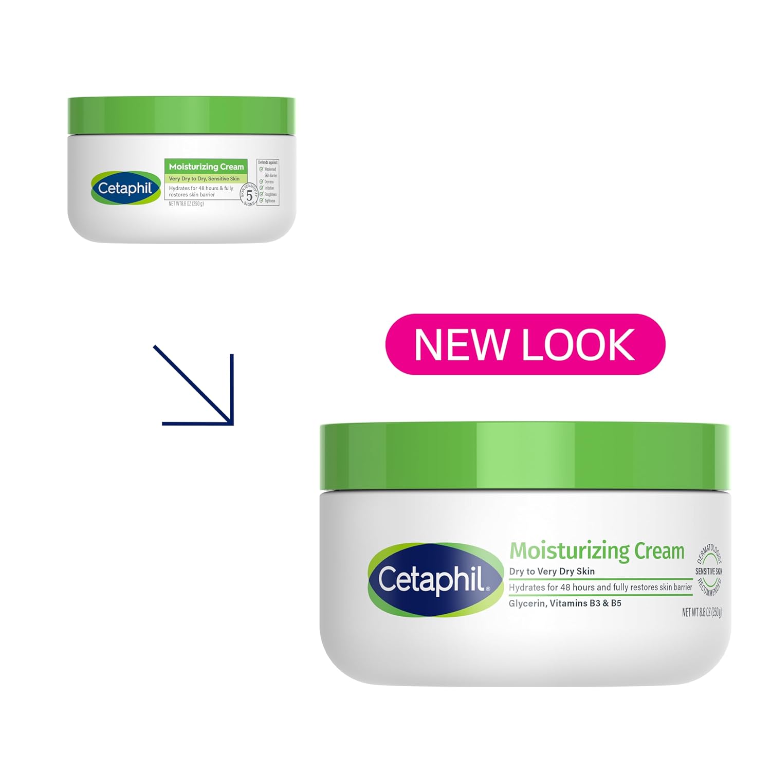 Cetaphil Face & Body Moisturizer, Hydrating Moisturizing Cream for Dry to Very Dry, Sensitive Skin, NEW 8.8 oz, Fragrance Free, Non-Comedogenic, Non-Greasy (Packaging May Vary)-Velvo Beauty