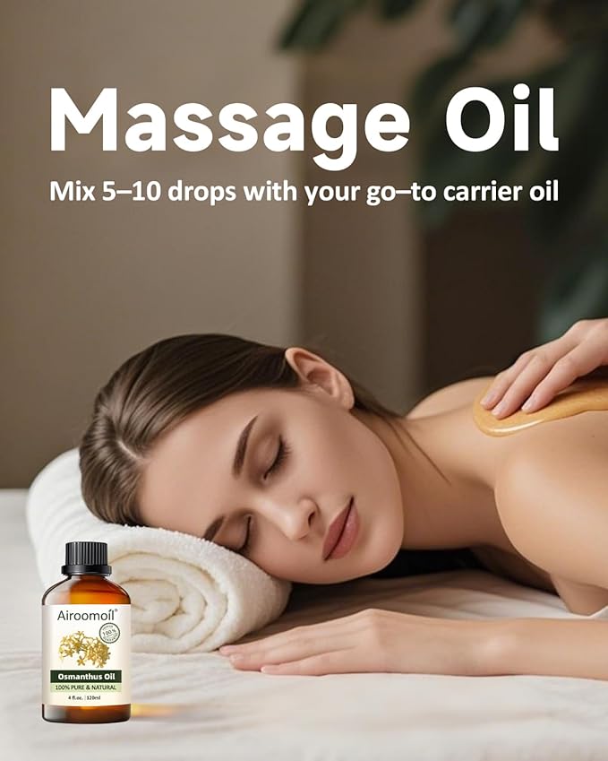 Pure Osmanthus Essential Oil, 100% Pure Natural Osmanthus Essential Oil, Premium Grade Essential Oils for Diffusers for Home, Skin, Care Massage, Soap Making, Aromatherapy, 4 Fl Oz | 120ml-Velvo Beauty