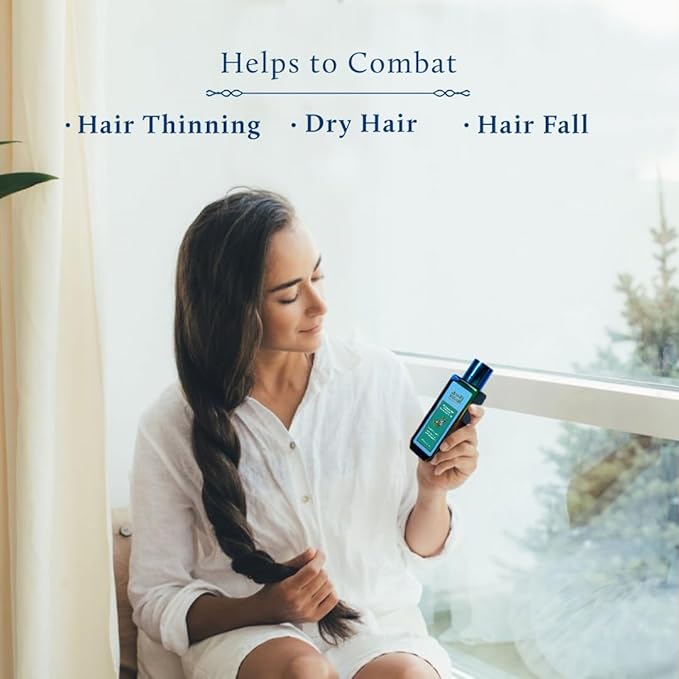 Blue Nectar Rosemary Oil with Bhringraj, Amla and 9 Herbs for Natural Hair Growth (6.76 Fl Oz)-Velvo Beauty