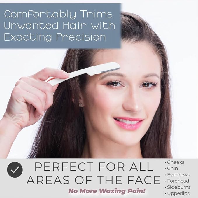 Dermaplaning Tool (9 Count) – Easy to Use Dermaplane Razor for Face – Precision Facial Razor for Eyebrows & Peach Fuzz - Gentle Exfoliating Shaver for Smooth, Radiant Skin-Velvo Beauty
