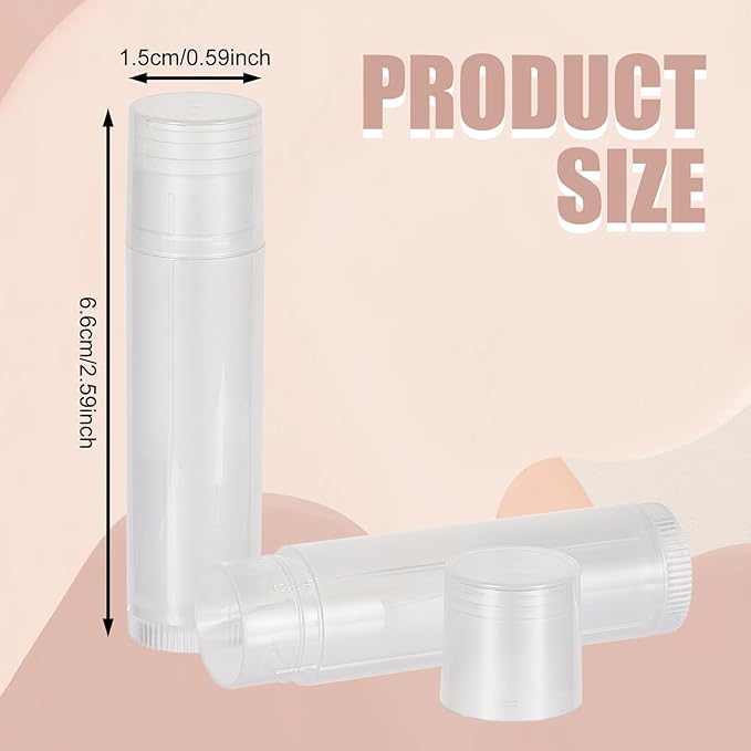 NICENEEDED 15 Pcs Lip Balm Tubes, Empty DIY Lipstick Tubes, Refillable 5g Lip Balm Containers Plastic Lip Gloss Tubes Deodorant Containers with White Caps Twist Tubes for making Gifts, Travel-Velvo Beauty