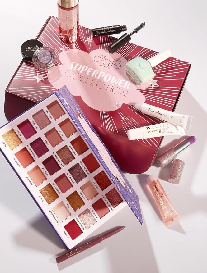 Ciaté London Superpower Collection 10 Piece Makeup Gift Set, Contains Eye, Lip, Complexion & Nail Bestsellers, in a Festive Giftable Box-Velvo Beauty