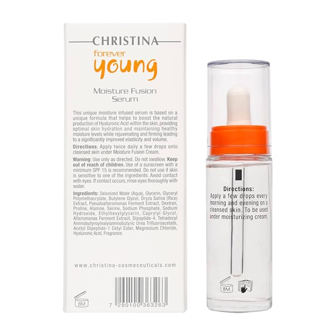Christina Forever Young Moisture Fusion Peptide Serum for Face with Hyaluronic Acid | Accelerated Collagen Production Face Serum | Skin Regeneration | Post-Peeling Rehab | For All Skin Types 30ml-Velvo Beauty