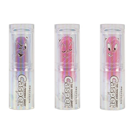 Profusion Cosmetics Casper The Friendly Ghost 3 PC Lip & Cheek Balm Set, Moisturizing Clear Shine Lip Balm and Nourishing Cheek Balm, Unique Makeup Blending Formula, Easy Apply and Long-Lasting Wear-Velvo Beauty