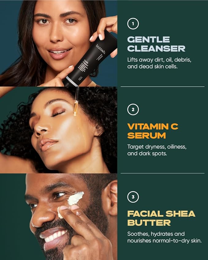 Buttah Skin by Dorion Renaud Complete Melanin-Rich Skin Care Kit | Shea Butter, Vitamin C Serum, Facial Cleanser | Organic & Natural | Black-Owned-Velvo Beauty