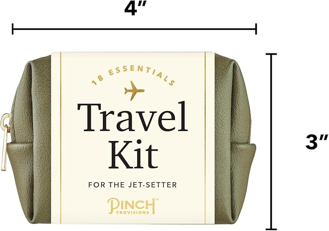 Pinch Provisions Travel Kit, includes 18 Must-Have Emergency Essential Items for Travelling, Ideal Road Trip or Airport Gift for Friends, Family & Peers, Portable Pouch-Velvo Beauty