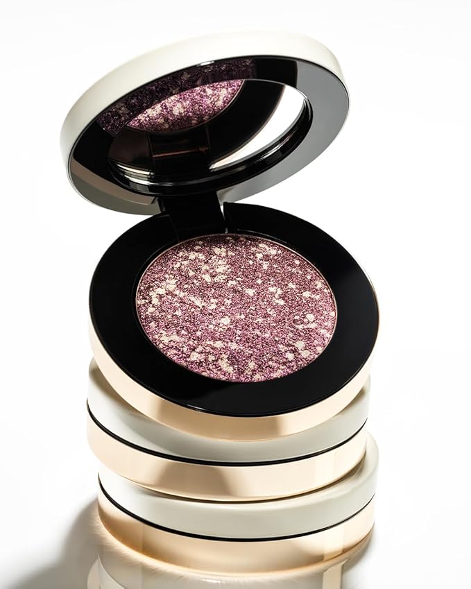 MAKE Beauty Multi-Chromatic Eye Shadow. Metal Reflecting Luminous Foil Finish Creamy, Buildable, Dimensional Long-wear, Crease-proof Powder Eyeshadow, Multichrome Shade - Purple Haze, Magenta-Velvo Beauty