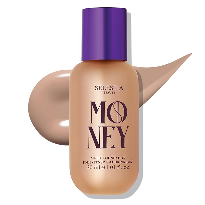 Matte Foundation Money - Long-Lasting Makeup Foundation with Flawless & Buildable Coverage - Liquid Foundation for All Skin Types (Almond)-Velvo Beauty