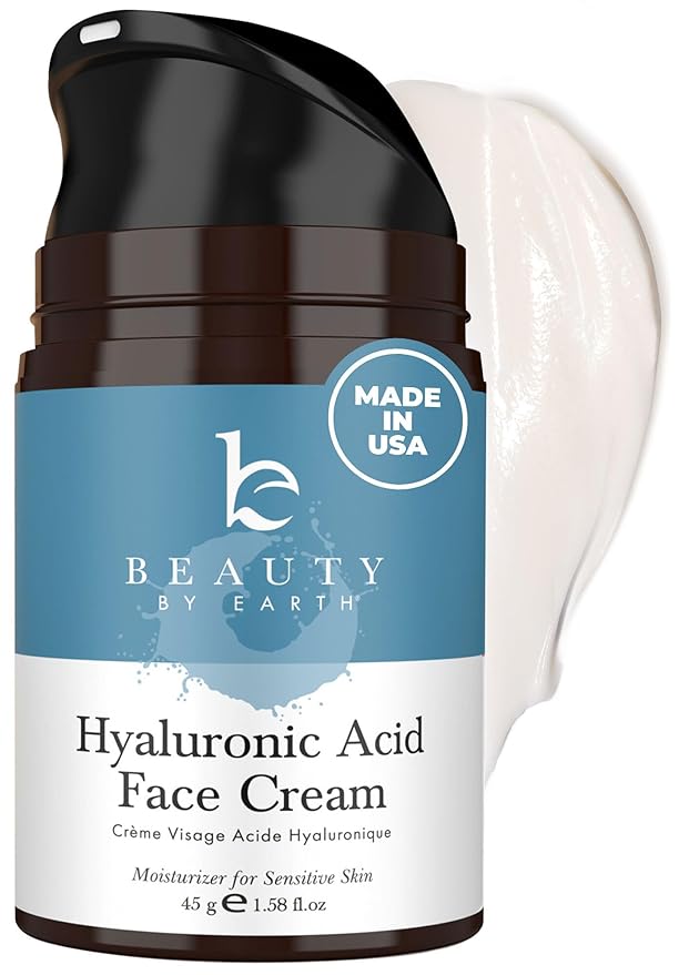 Hyaluronic Acid Moisturizer for Face - USA Made with Organic & Natural Ingredients, Hydrating Anti Aging Face Moisturizer for Dry Skin with Glycerin & Vitamin E, Unscented Anti Wrinkle Cream-Velvo Beauty