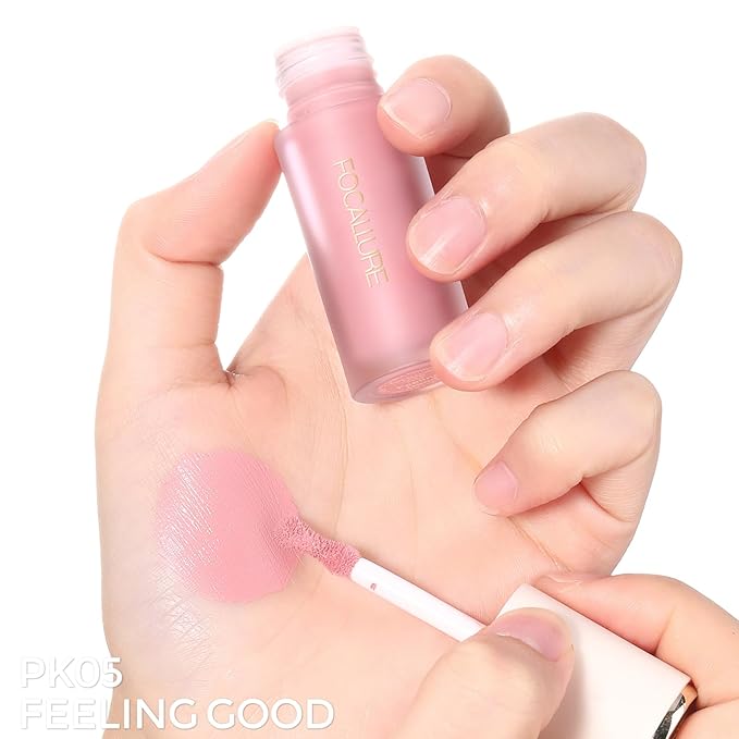 FOCALLURE Silky Cream Liquid Blush,Leaving a Matte Dewy Makeup Look,Easy to Apply and Create a Natural Flush,Long Lasting and Lightweight Cheek Blush Face Makeup,FEELING GOOD-Velvo Beauty