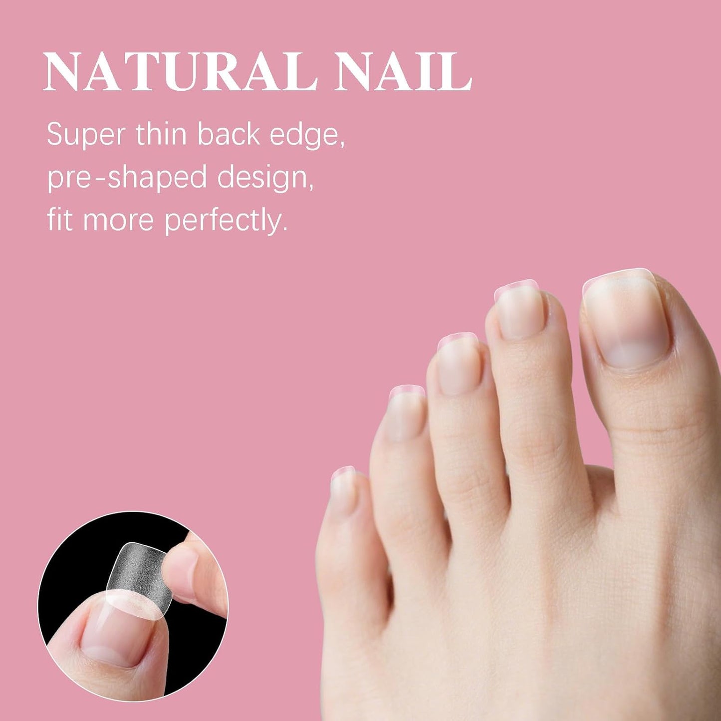 Toe Nail Tips, SSWSBYKE 300 Pcs 15 Sizes Square Round Full Cover Fake Toe Nails Press On Clear Pre-shape Soft Gel Toe Nail Tips Matte Acrylic Nail Extensions DIY Home Salon-Velvo Beauty