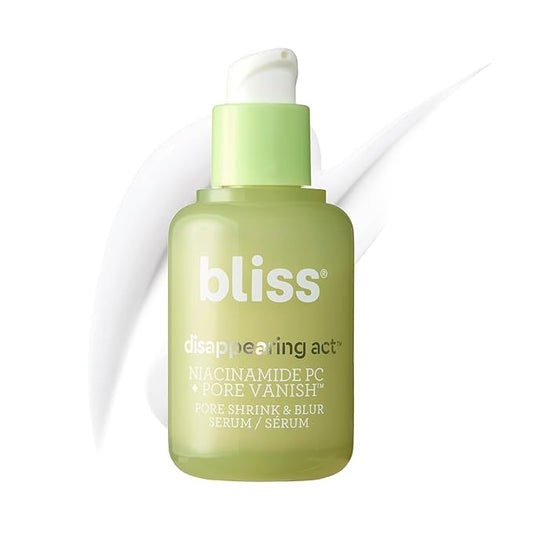 Bliss Niacinamide + Pore Vanish Complex Disappearing Act Serum – With Vitamin B3 + Green Tea - Reduces Pores & Dark Spots - Achieve Glass Skin - Clean, Cruelty-Free - 1 Fl Oz-Velvo Beauty