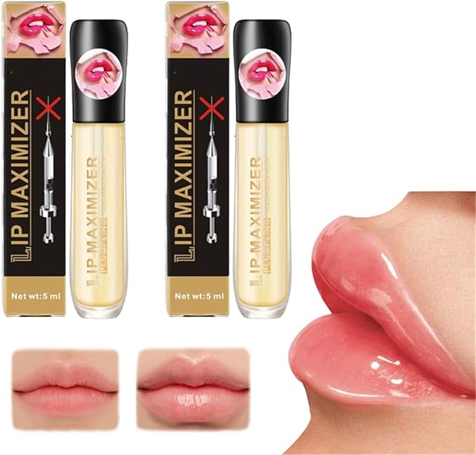 Vitamin E Lip Plumping Serum, Lip Hyaluronic Lip Plumper, Lip Plumping Serum Instant Lip Balm for Moisturize, Eliminate Dryness Wrinkles Enhances Plump Gloss (2PC)-Velvo Beauty
