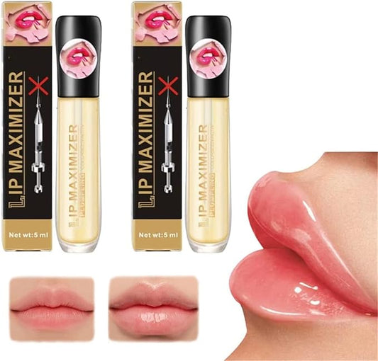 Vitamin E Lip Plumping Serum, Lip Hyaluronic Lip Plumper, Lip Plumping Serum Instant Lip Balm for Moisturize, Eliminate Dryness Wrinkles Enhances Plump Gloss (2PC)-Velvo Beauty