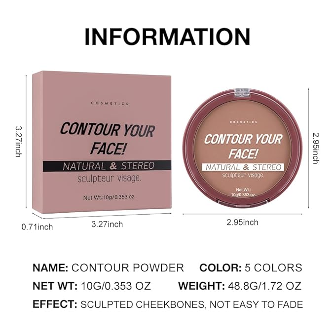 Natural Matte Light Brown Cream Contour Palette – Lightweight, Blendable Monochrome Powder, Base for All Skin Tones, Face Makeup for Women & Men, Vegan & Cruelty-Free, Paleta de Contorno en Crema Mate-Velvo Beauty