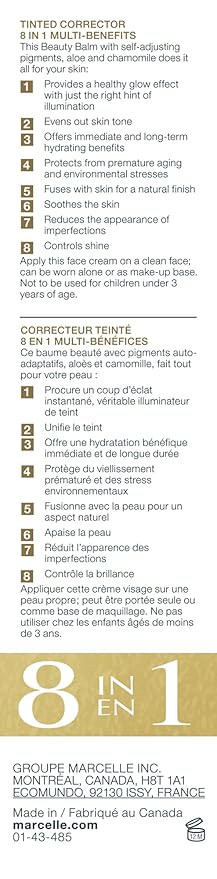 Marcelle BB Cream Golden Glow, Universal Shade, Tinted Moisturizer, Skin Enhancer, Illuminator, Beauty Balm, Non-Comedogenic, Paraben-Free, Oil-Free, Hypoallergenic, Cruelty-Free, 1.5 fl oz-Velvo Beauty