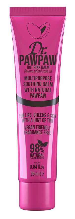 Hot Pink, Multi-Purpose Natural No Fragrance Balm for Hydrating Lips, Skin, Hair, Cuticles, Nails & Beauty Finishing (25 ml)-Velvo Beauty