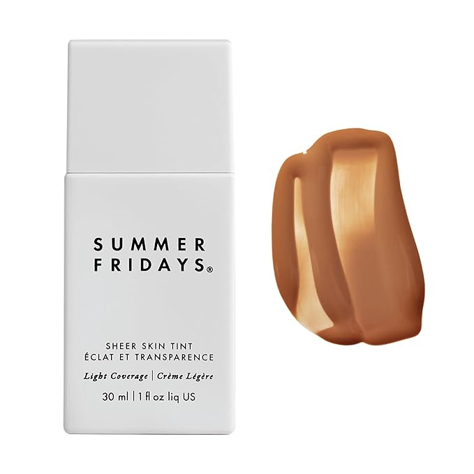 Summer Fridays Sheer Skin Tint - Skin Tint with Hyaluronic Acid - Helps Diminish Uneven Skin Tone - Sheer to Light Coverage - Shade 7 - Medium Deep with Golden Neutral Undertones (1 Fl Oz)-Velvo Beauty