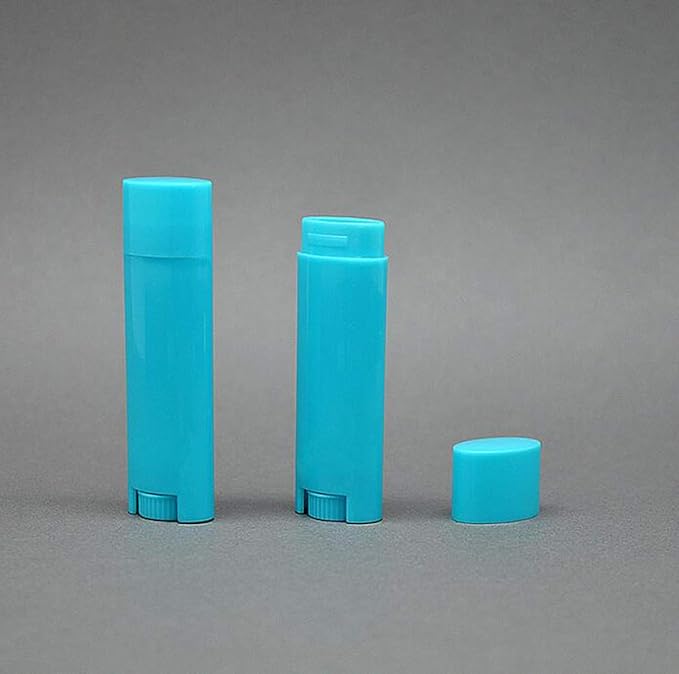 5ml 100Pcs Empty Oval Deodorant Lip balm Tubes Containers Twist-up Refillable Containers for Lipstick,Chapstick,Homemade Lip balm,DIY Deodorants(Sky Blue)-Velvo Beauty