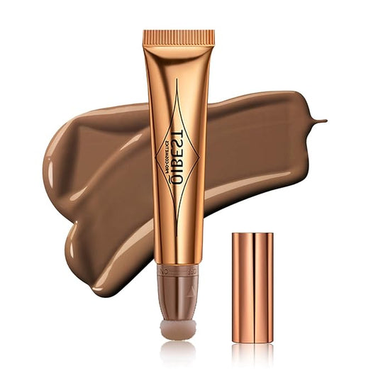 MEICOLY Grey Liquid Contour Beauty Wand,Bronzer Stick with Cushion Applicator,Cream Contour for Women and Girl,Long Lasting Smoothly Moisturizng Super Silky, Cruelty-free,01-Velvo Beauty