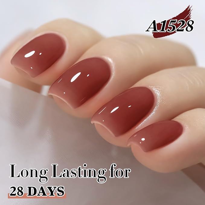 Double Rhythm 0.50 OZ Translucent Gel Polish Same Color Same Bottle Sheer Pastel Neutral Natural Milky 15 ML Jelly UV Nail Art DIY at Home (Deep Purple-A1528)-Velvo Beauty