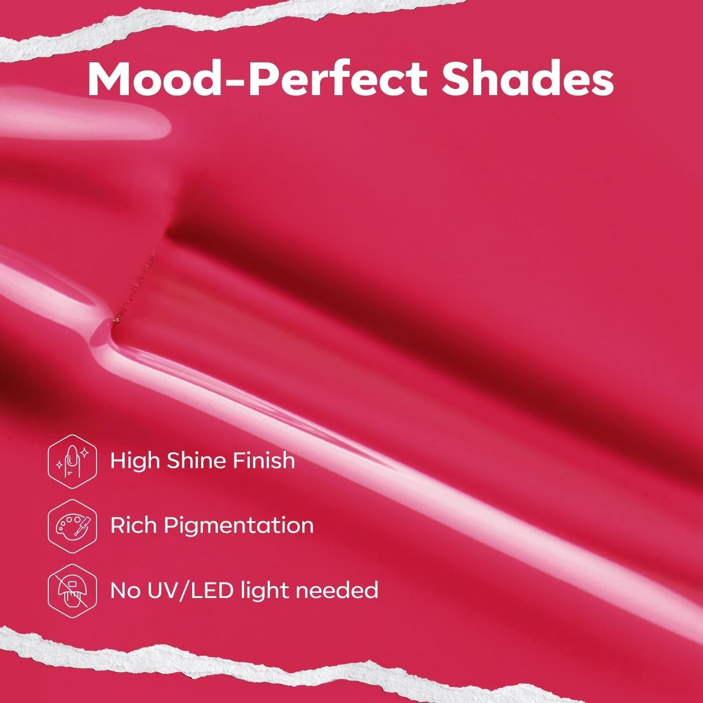 modelones Hot Pink Nail Polish, Magenta Pink 15 ml Quick Dry Nail Lacquer Strengthener Long Last Shine Fingernail Toe Nail Art DIY Home Travel Manicure Gift for Women Girls 0.5 Fl Oz-Velvo Beauty