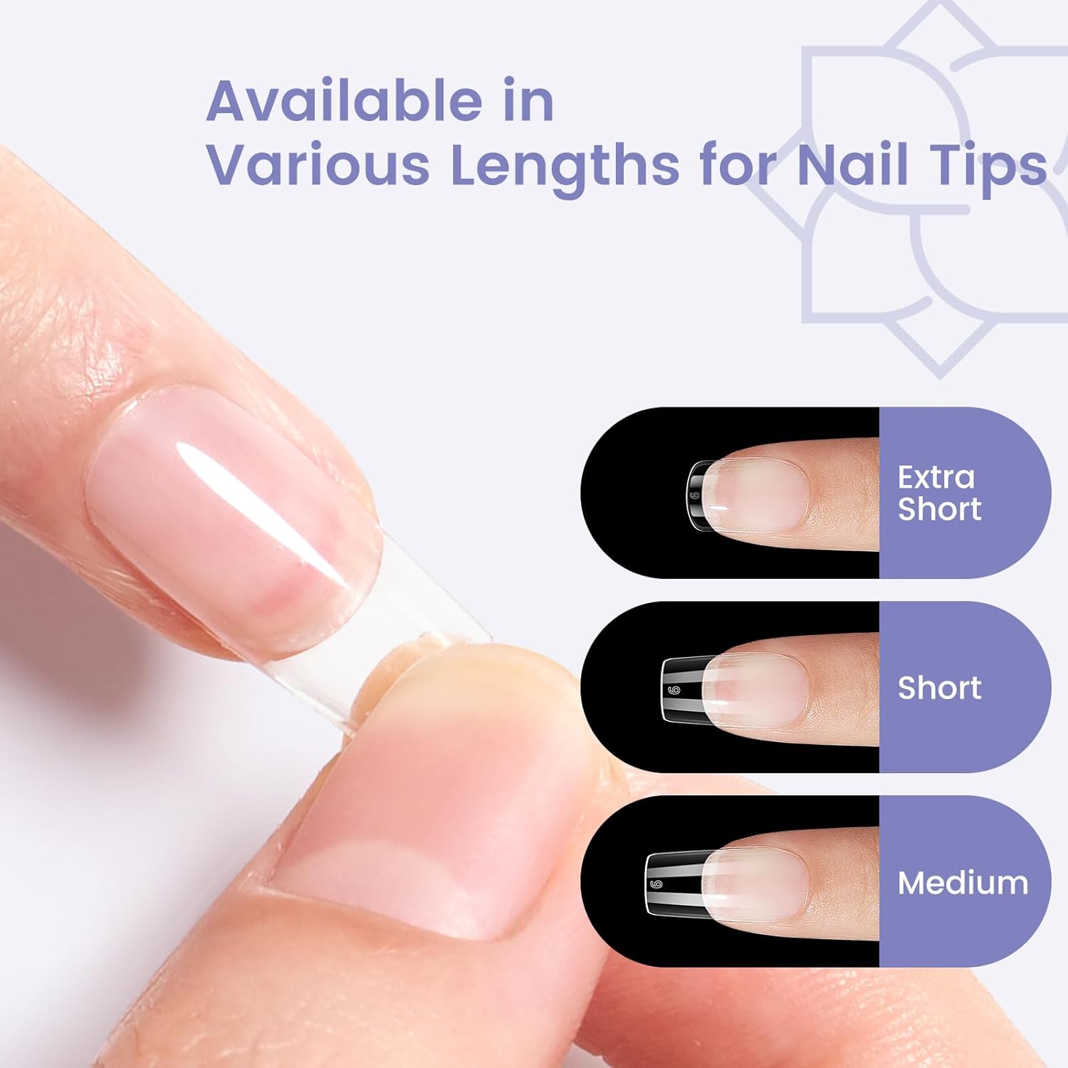 Short Square Nail Tips: 240PCS Acrylic Pre-shaped Soft Gel Square Nail Tips, 12 Sizes Full Cover Fake Press on Nails for Beginner Professional DIY Nail Salon-Velvo Beauty