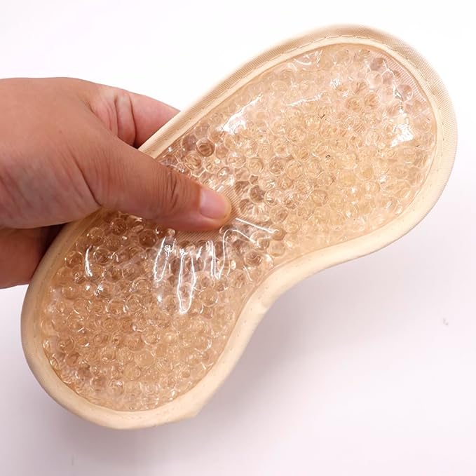 Gel Eye Mask, Cooling Eye Pads Reusable Small Ice Pack Under Eye Patches, Eye Hot Cold Treatment Pack for Redness, Pain Relief and Eye Relax (Champagne - 2count)-Velvo Beauty