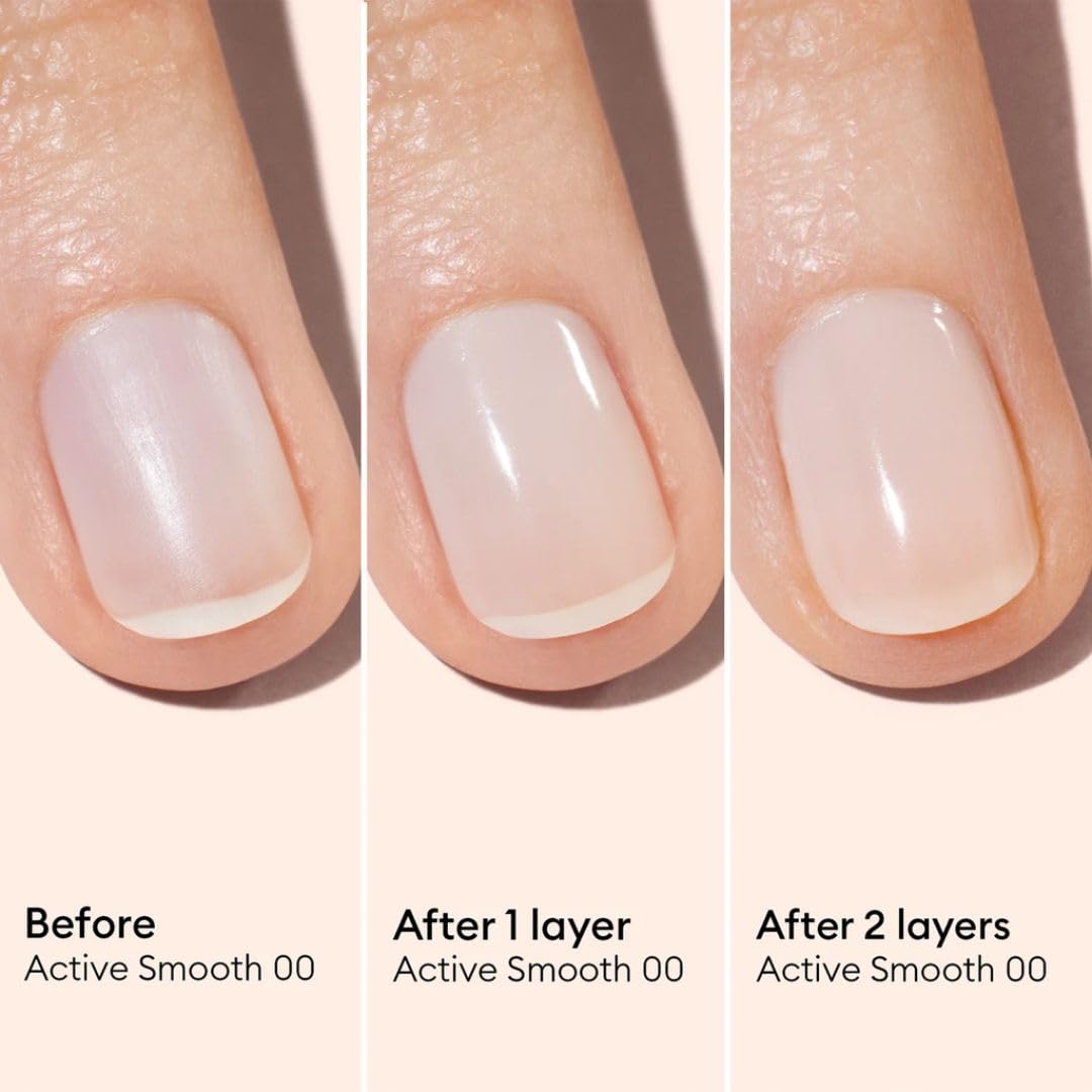 Manucurist Active Smooth 00 Nail Concealer Polish & Care - 2 in 1 Nude Nail Polish : Nail Strengthener and Growth - No Lamp - Ridge Filler for Nails - Natural Rosé Nail Polish-Velvo Beauty