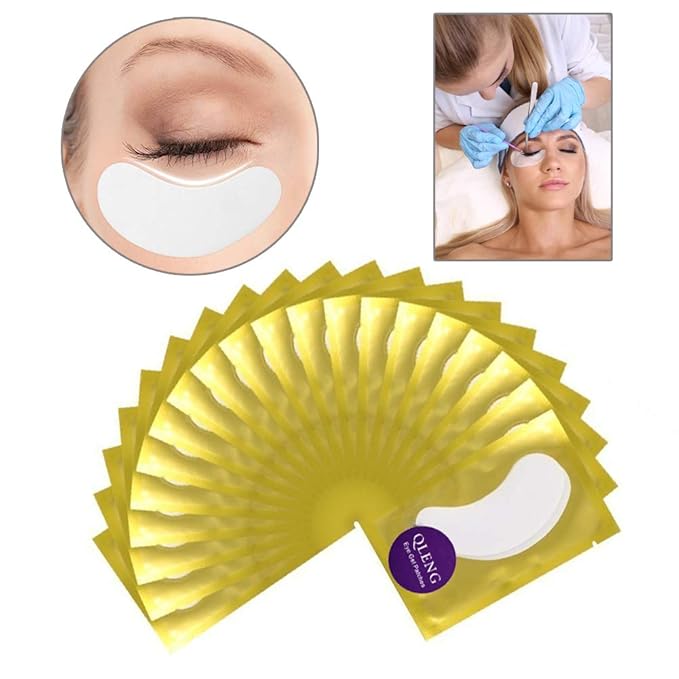 55 Pairs Set, Under Eye Hydrogel Pads, Professional Lint Free Eye Mask Eyelash Extension Gel Patches Kit for Adhesive Lash Beauty Tool (Golden)-Velvo Beauty