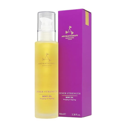 Aromatherapy Associates Inner Strength Body Oil. Luxurious Blend of Oils Made with Clary Sage and Geranium Essential Oils (3.4 fl oz)-Velvo Beauty