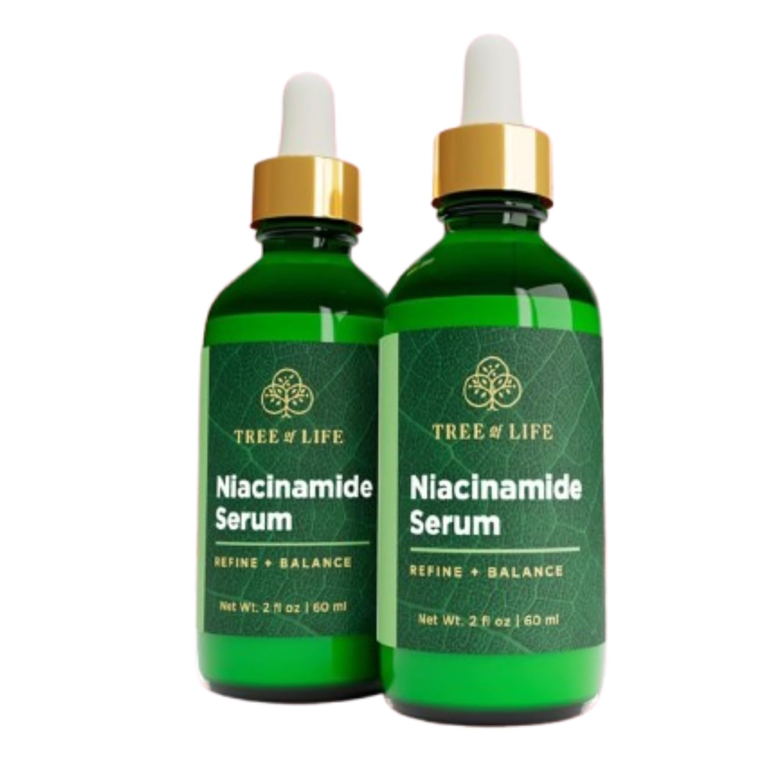 Tree of Life Beauty Niacinamide Vitamin B3 Serum, Hydrating Face Oil for Dark and Age Spots, Tightens Pores, Facial Serums for Sensitive Skin with Hyaluronic Acid and Vitamin E, 2 Fl Oz (Pack of 2)-Velvo Beauty